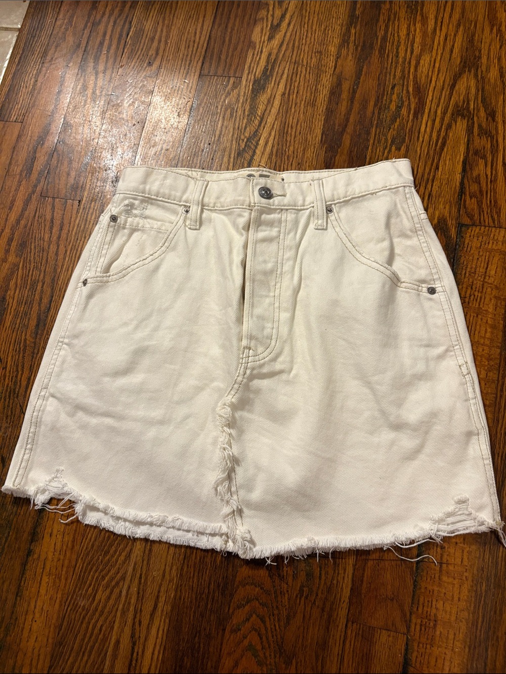 🎉We The Free Off-White Denim Mini Skirt